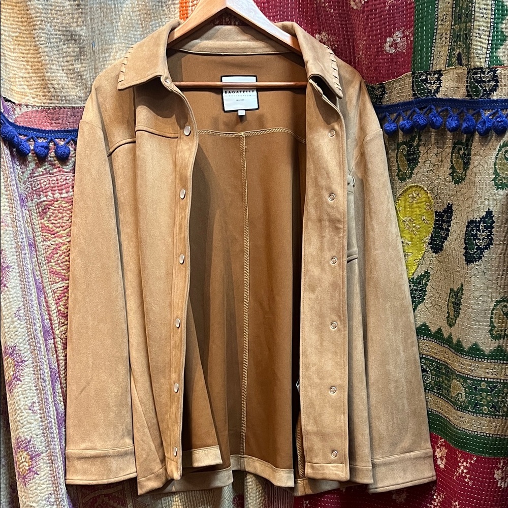 Bagatelle Collection New York Faux Suede Brown Jacket - XL NWOT